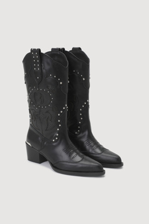 [Atelier] Stud Ornament Western Boots (black)