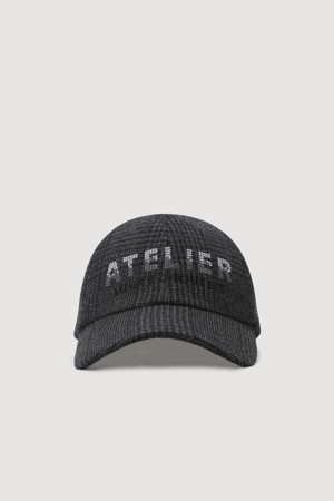 [Atelier] Lettering Checkers Ball Cap (grey)