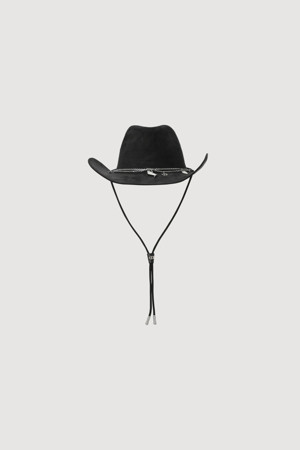 [Atelier] Suede Western hat (black)