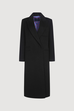 Peaked Collar Wool Blend Coat