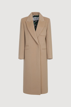 Peaked Collar Wool Blend Coat