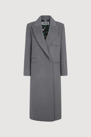 Peaked Collar Wool Blend Coat