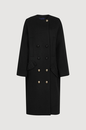 Pleats Panel Double Button Coat