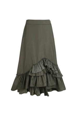 Frill Block Long Skirt