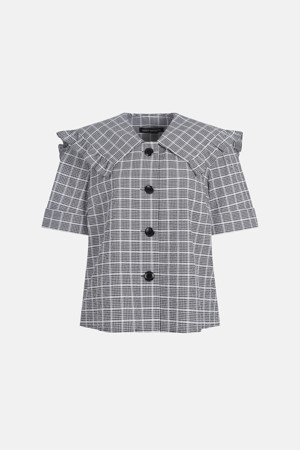 Collar Checkered Blouse