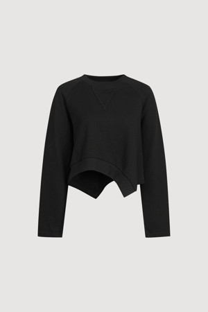 Hem Pointed Sweatshirts (Dark black)