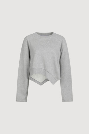 Hem Pointed Sweatshirts (melange grey)