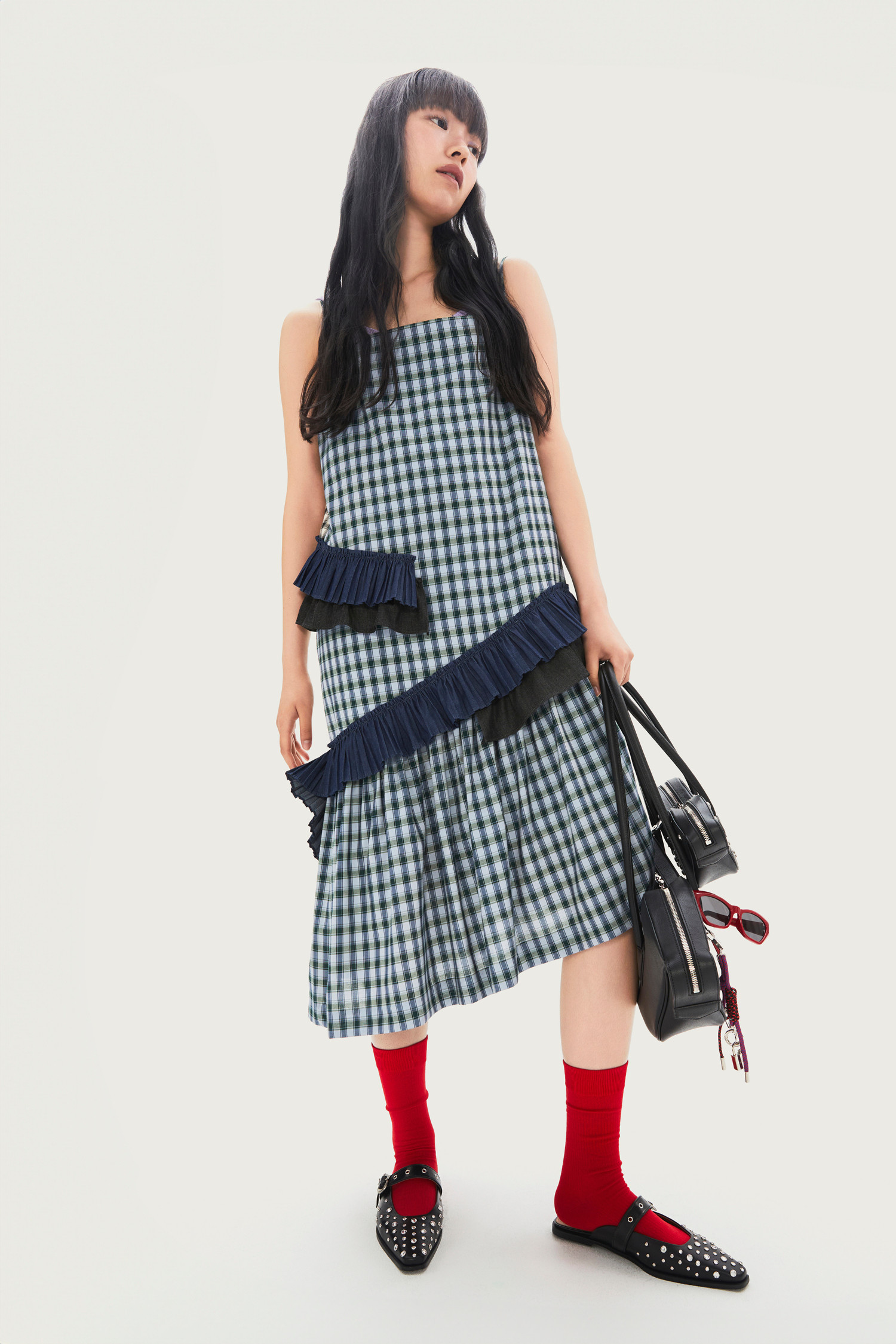 Check MIX Shirring Dress_LUCKY CHOUETTE - 코오롱몰