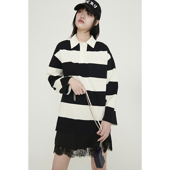 [Re-Order] Lace Point Banding Mini Skirt (black)