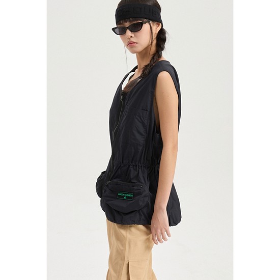 Volume Pocket Zip Up Vest (dark navy)
