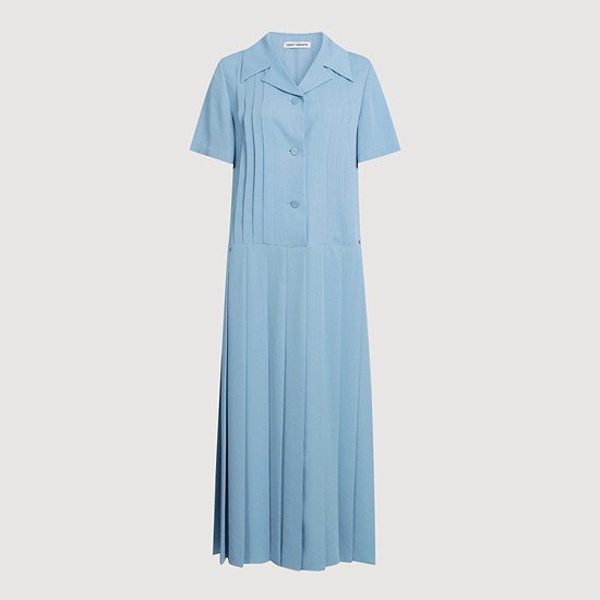 3 Button Pleats Dress (blue)