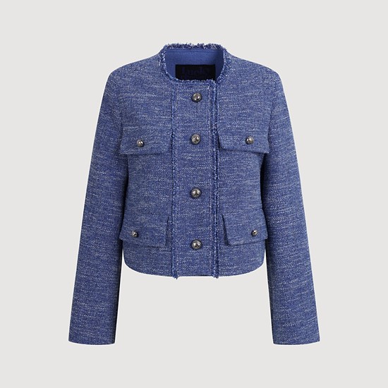 Herringbone Bold Burton Crop Jacket (blue)
