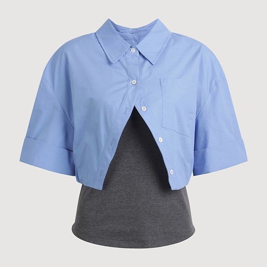 Sleeveless Top Layered Blouse