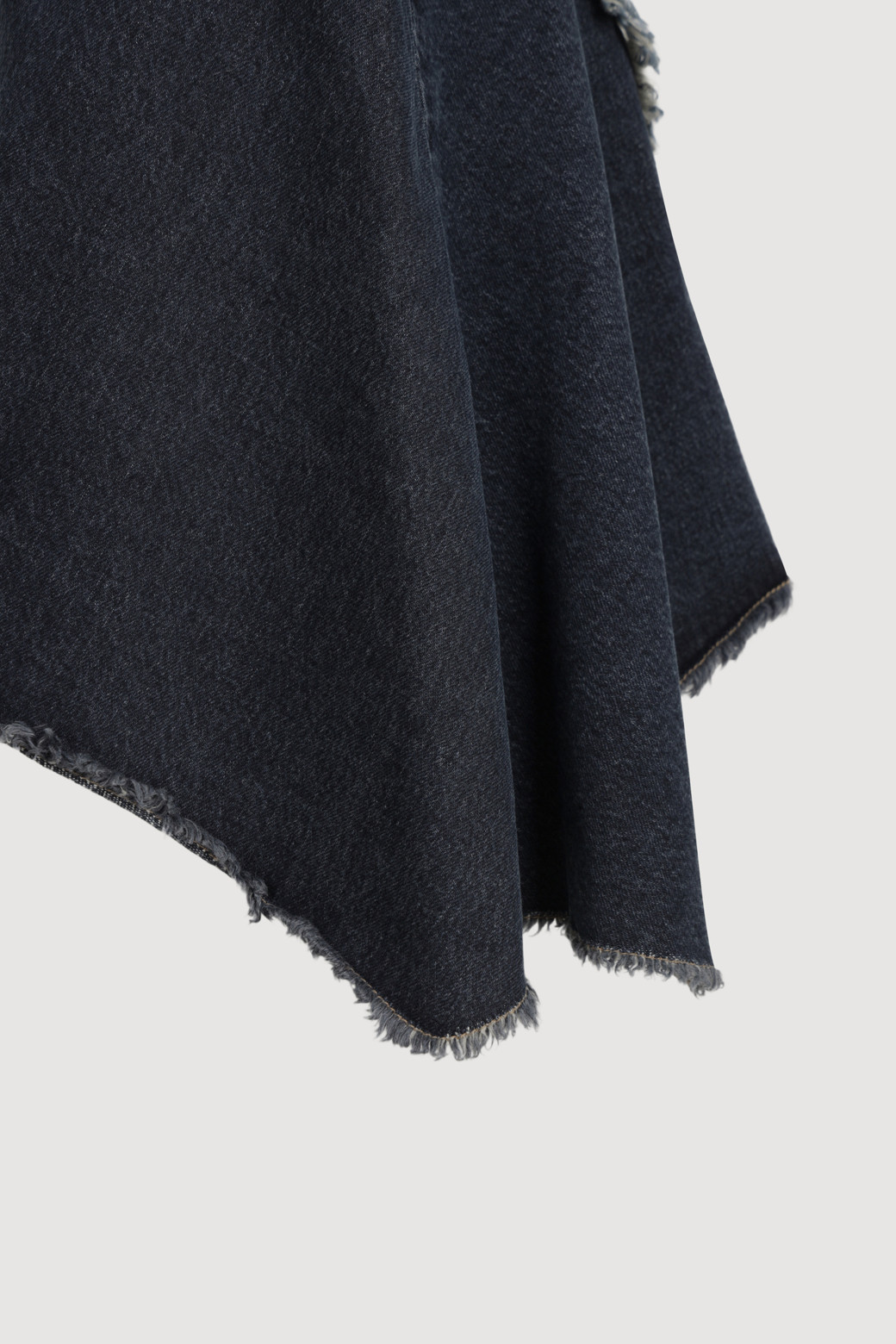LUCKY CHOUETTE - 미디스커트 - Color Block Asymmetric Denim Skirt (blue)