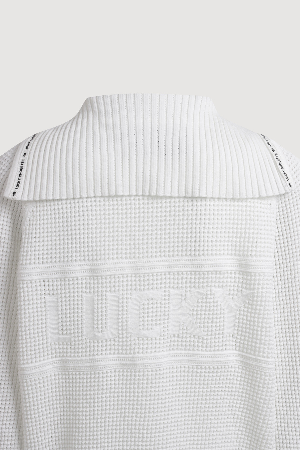 LUCKY CHOUETTE - 가디건 - Sailor Crochet Knit Cardigan (ivory)