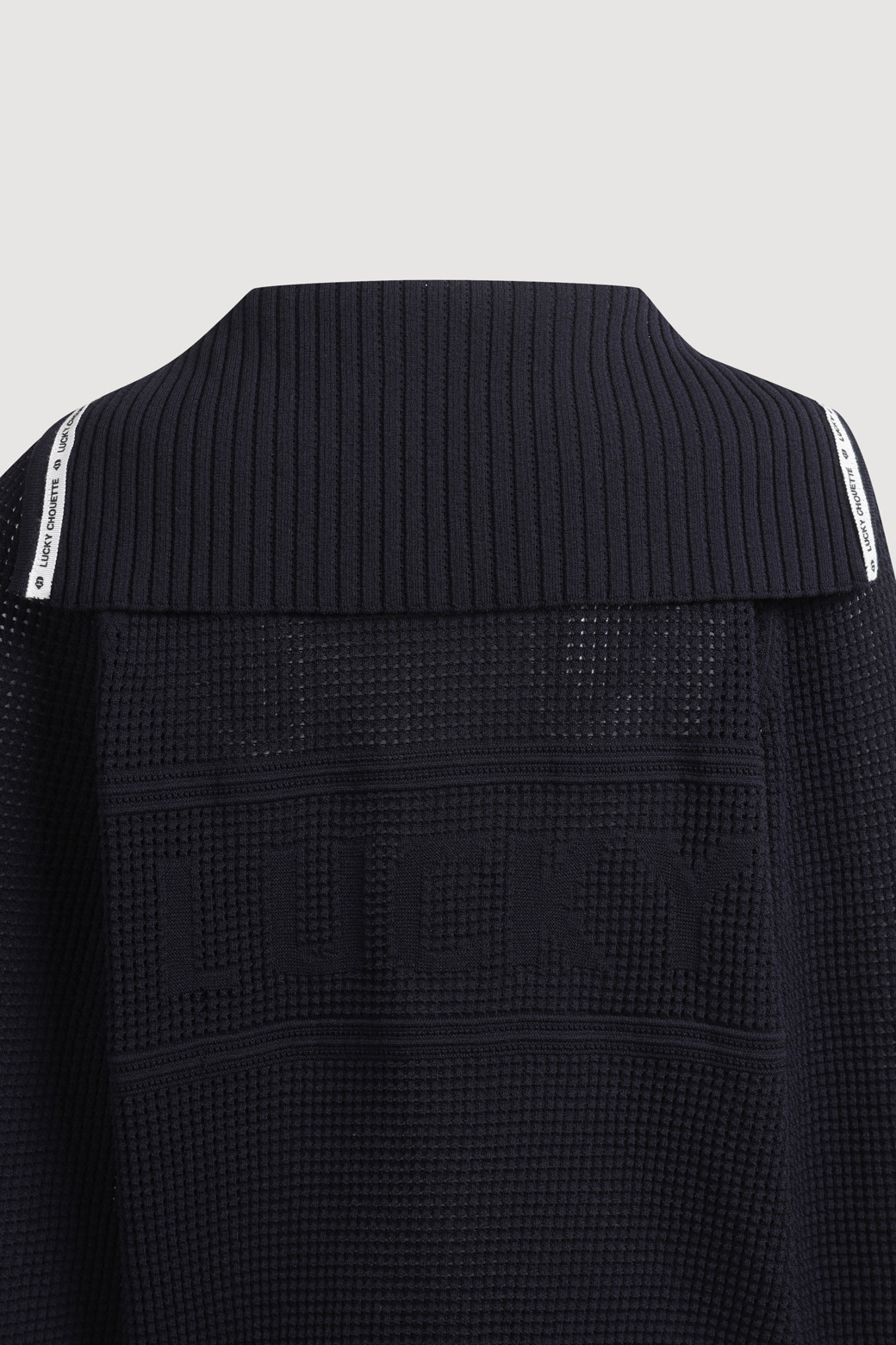 LUCKY CHOUETTE - 가디건 - Sailor Crochet Knit Cardigan (dark navy)