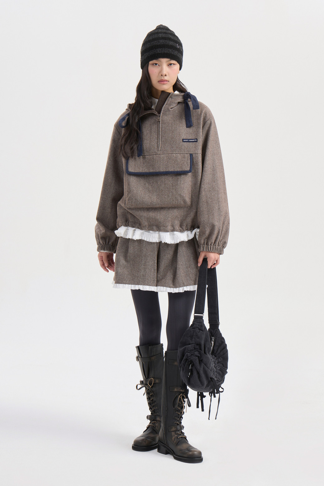 foufou ヘリンボーンセミタイトスカート 8/18（水）の販売情報】クールなセミタイトスカート【ヘリンボンワンピ