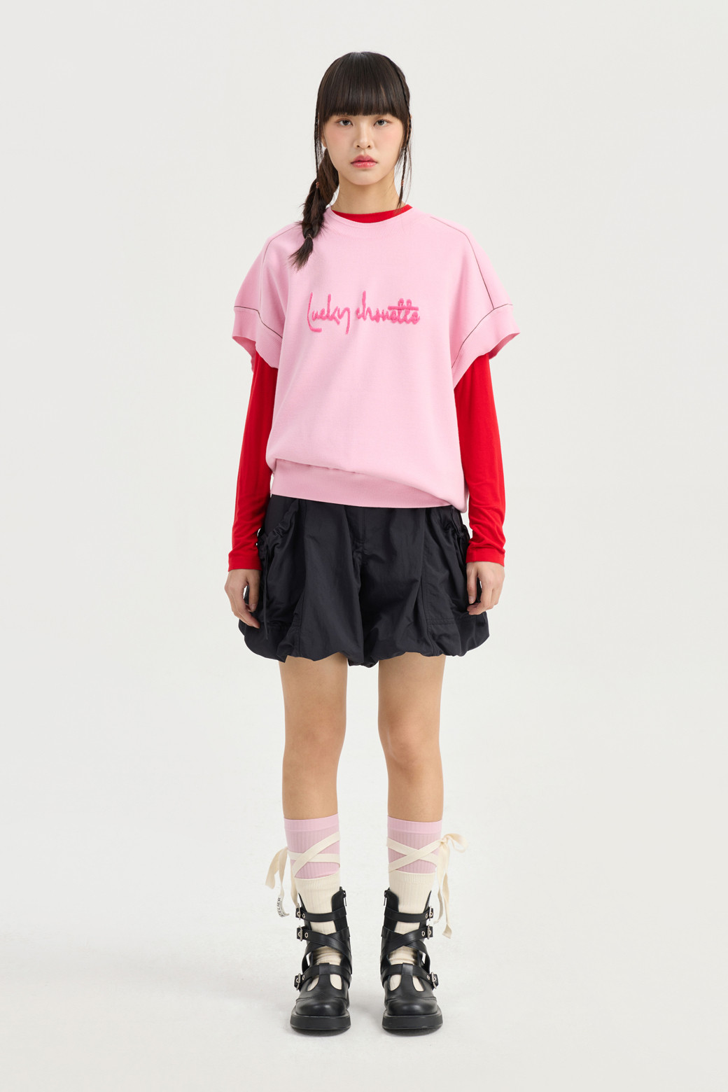 LUCKY CHOUETTE - 쇼트팬츠 - Pocket Point Back Banding Shorts (black)