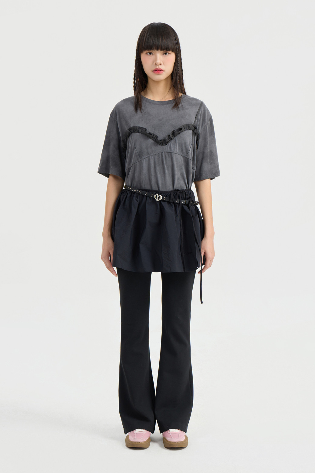 LUCKY CHOUETTE - 기타소품 - Layered Decoration Skirt (black)