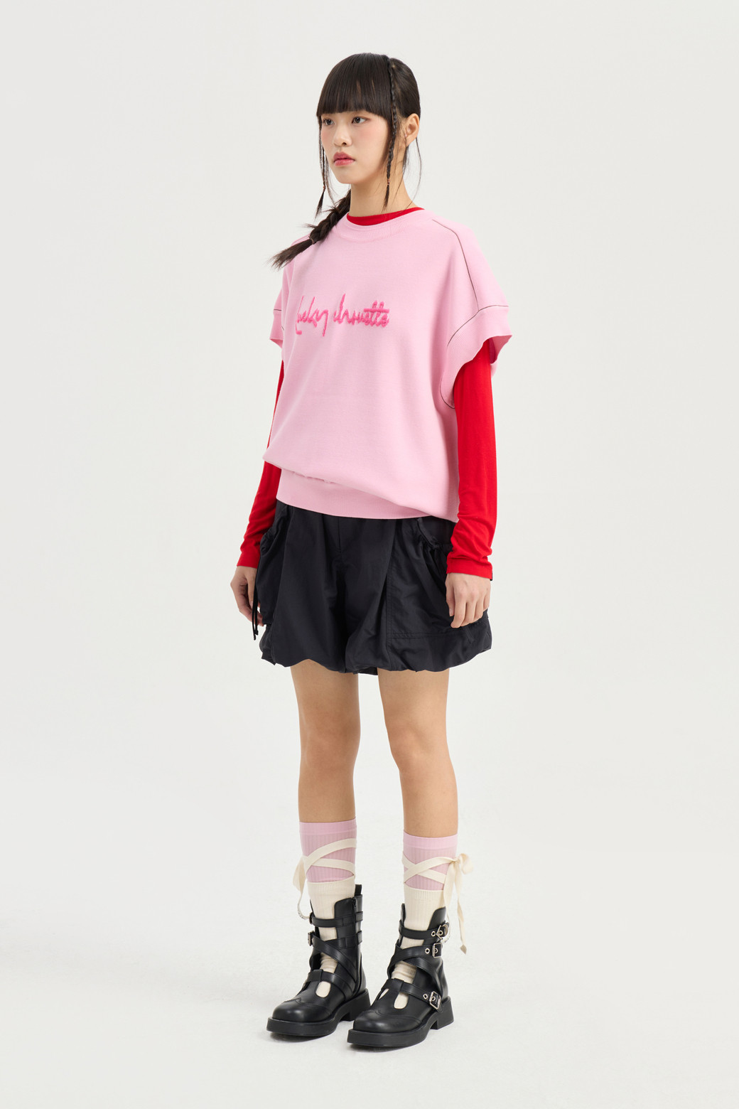 LUCKY CHOUETTE - 쇼트팬츠 - Pocket Point Back Banding Shorts (black)