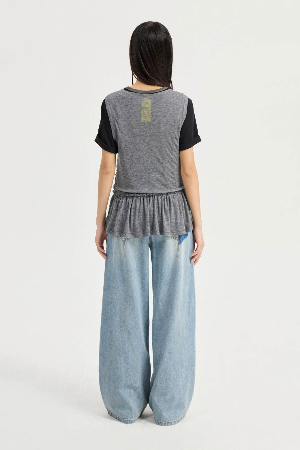 LUCKY CHOUETTE - 롱/미디팬츠 - [Re-Order]Semi Wide Denim Pants (blue)