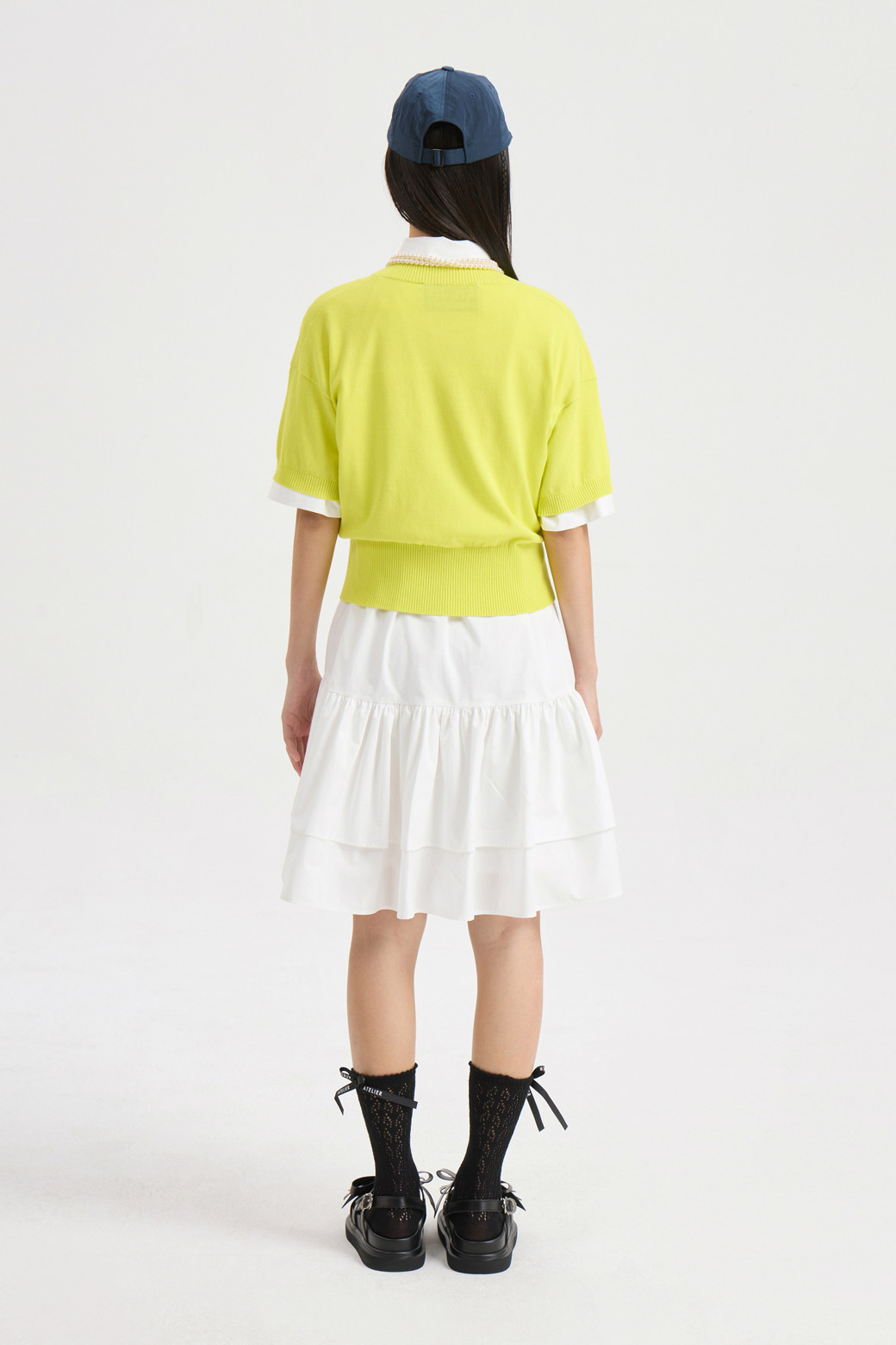 LUCKY CHOUETTE - 가디건 - Essential Half Sleeve Knit Cardigan (yellow)