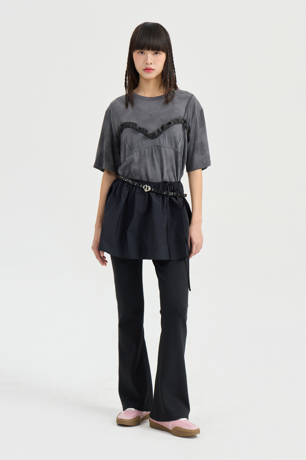 LUCKY CHOUETTE - 기타소품 - Layered Decoration Skirt (black)