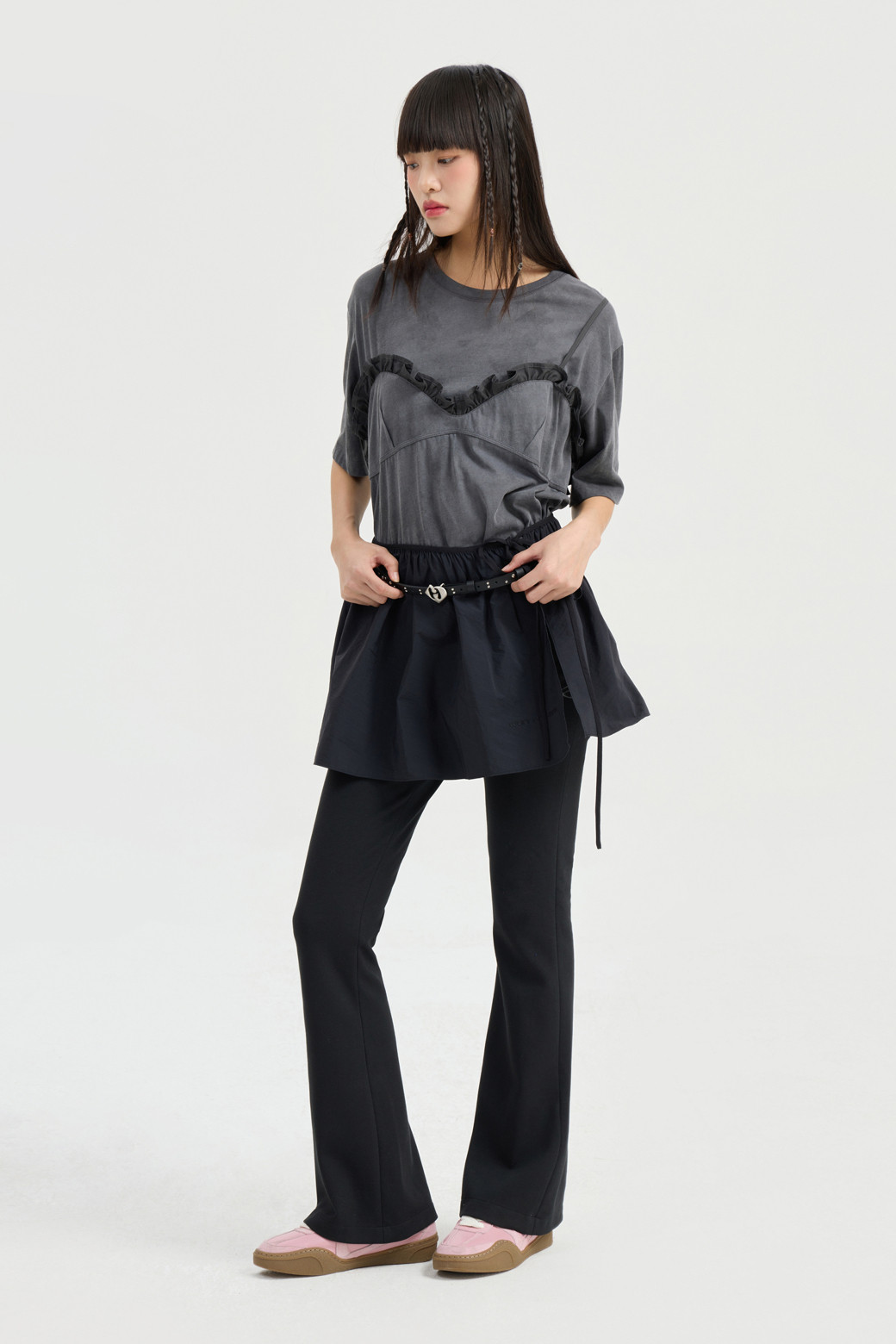 LUCKY CHOUETTE - 기타소품 - Layered Decoration Skirt (black)