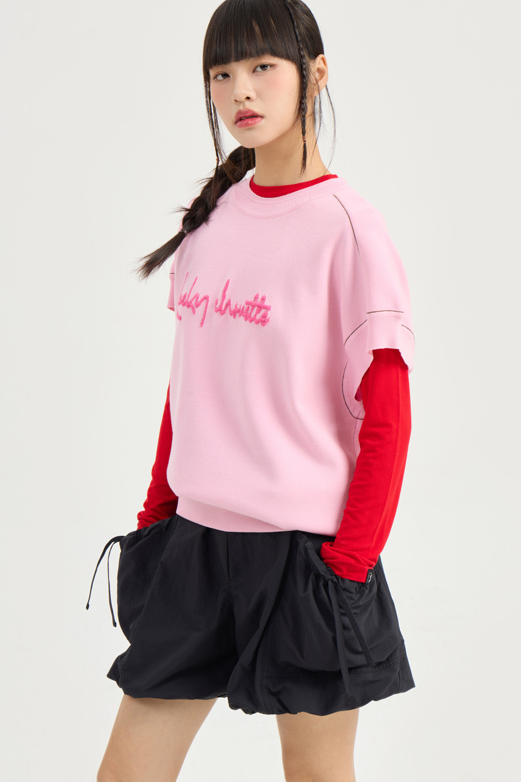 LUCKY CHOUETTE - 쇼트팬츠 - Pocket Point Back Banding Shorts (black)