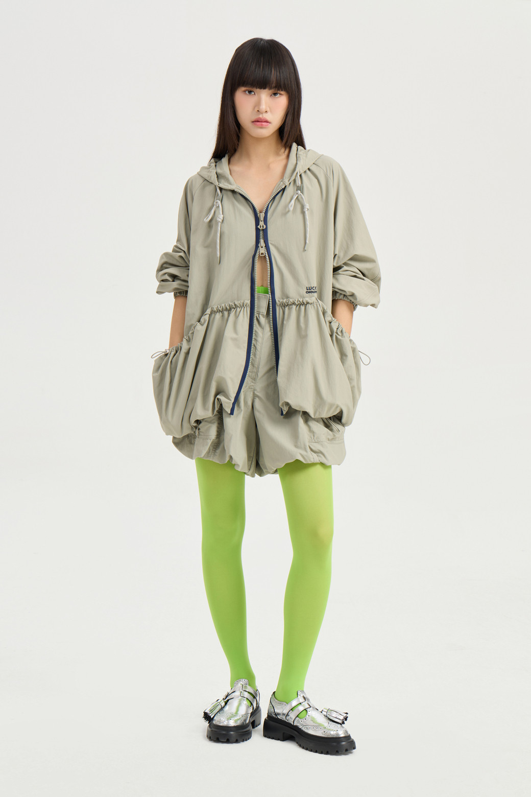 LUCKY CHOUETTE - 점퍼 - Hood Zip Up Jumper (light khaki)