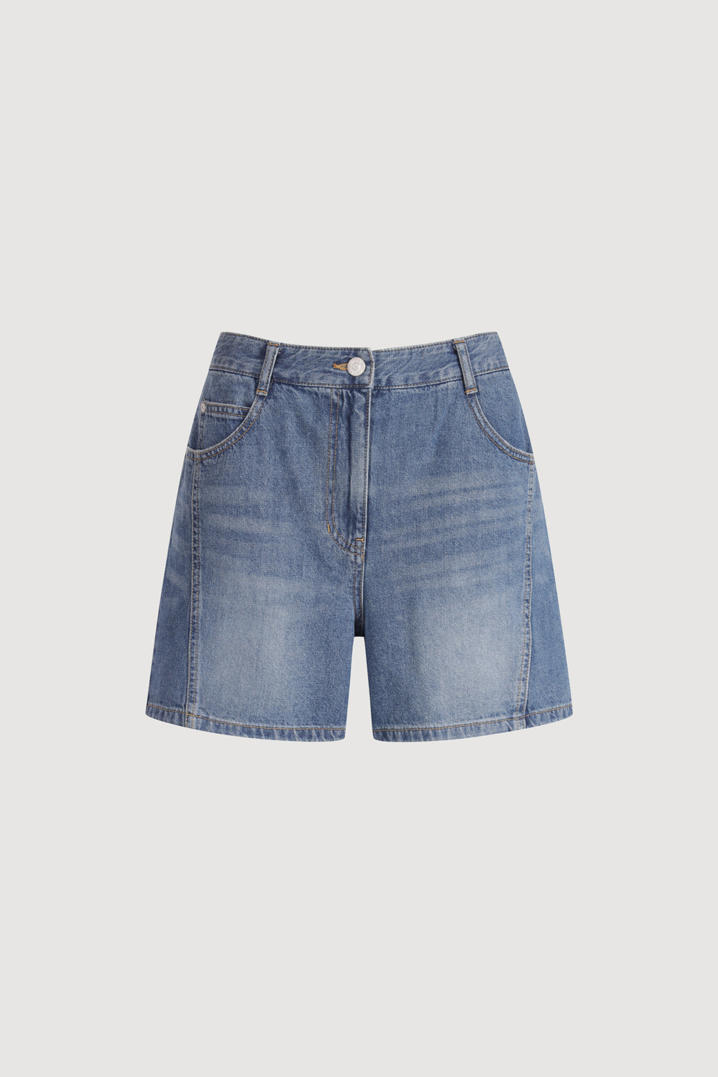 LUCKY CHOUETTE - 쇼트팬츠 - Back Banding Denim Shorts (blue)