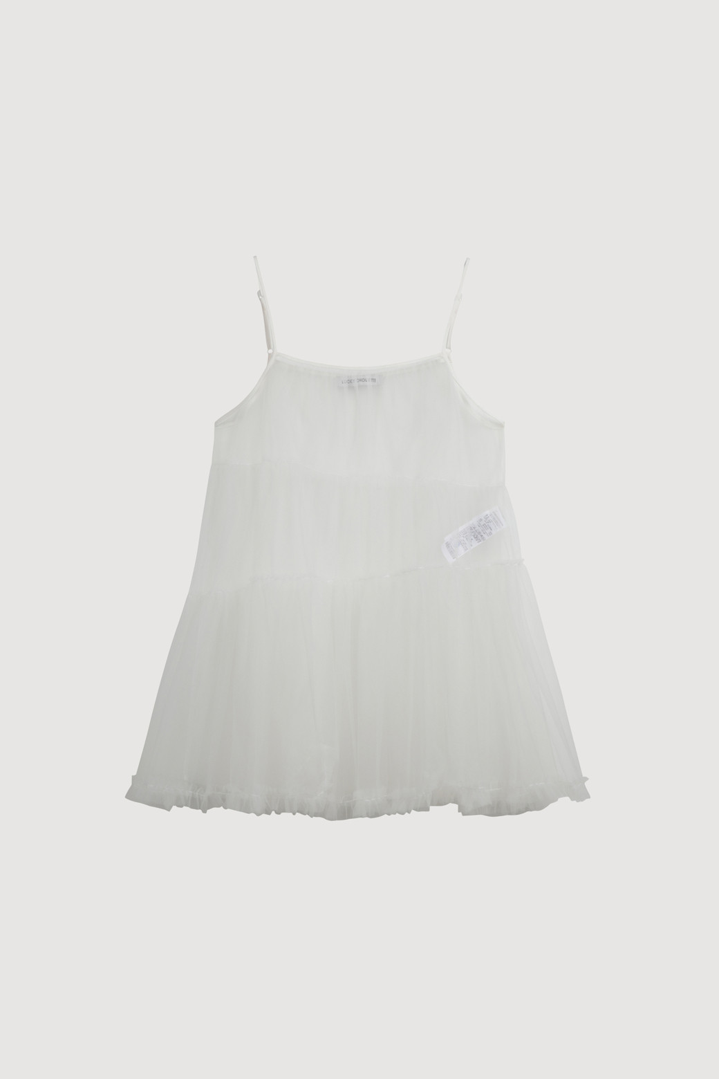 LUCKY CHOUETTE - 블라우스 - Shirring Mesh Top Blouse (white)