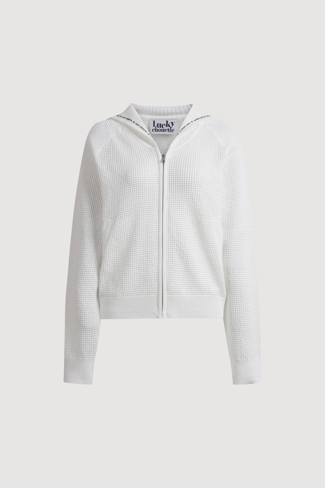 LUCKY CHOUETTE - 가디건 - Sailor Crochet Knit Cardigan (ivory)