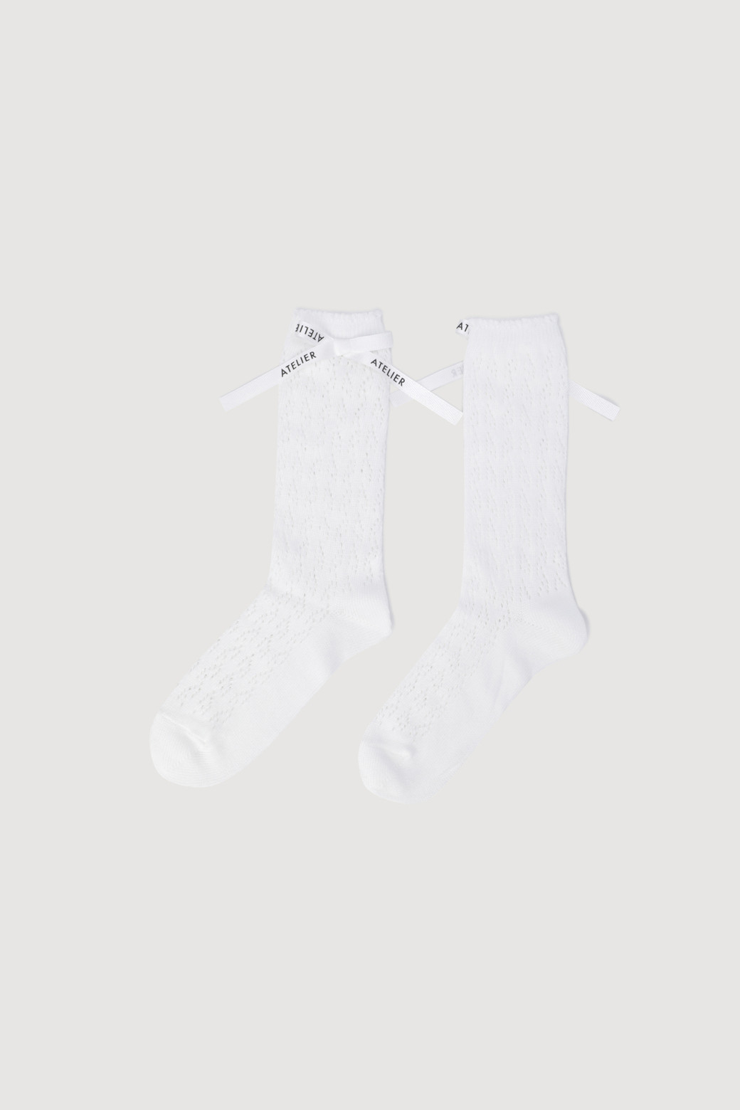 LUCKY CHOUETTE - 양말 - [Re-Order] A-Ribbon Decoration Roomy Socks