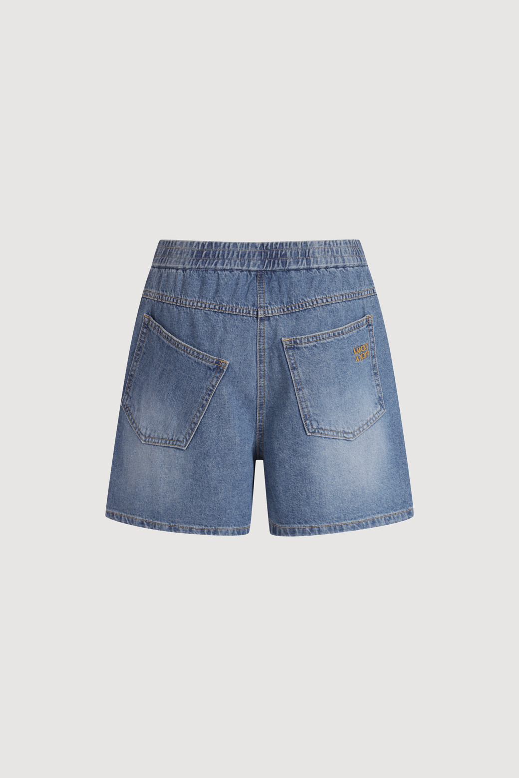 LUCKY CHOUETTE - 쇼트팬츠 - Back Banding Denim Shorts (blue)