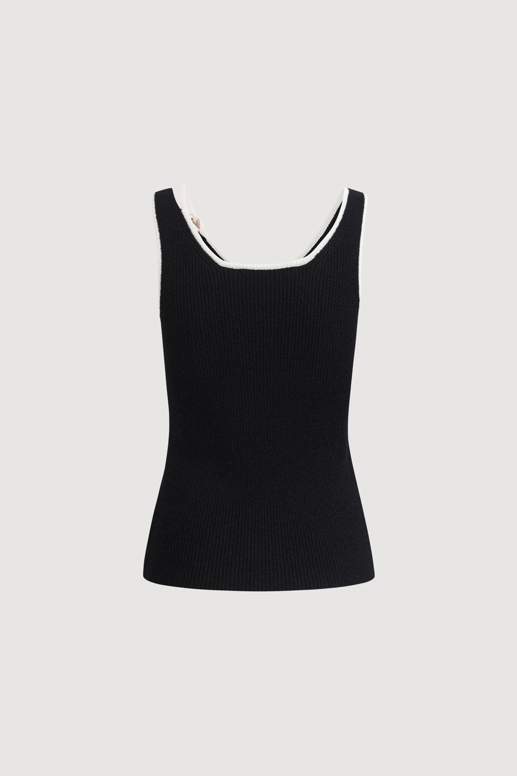 LUCKY CHOUETTE - 스웨터 - Color Line Sleeveless Pullover (black)
