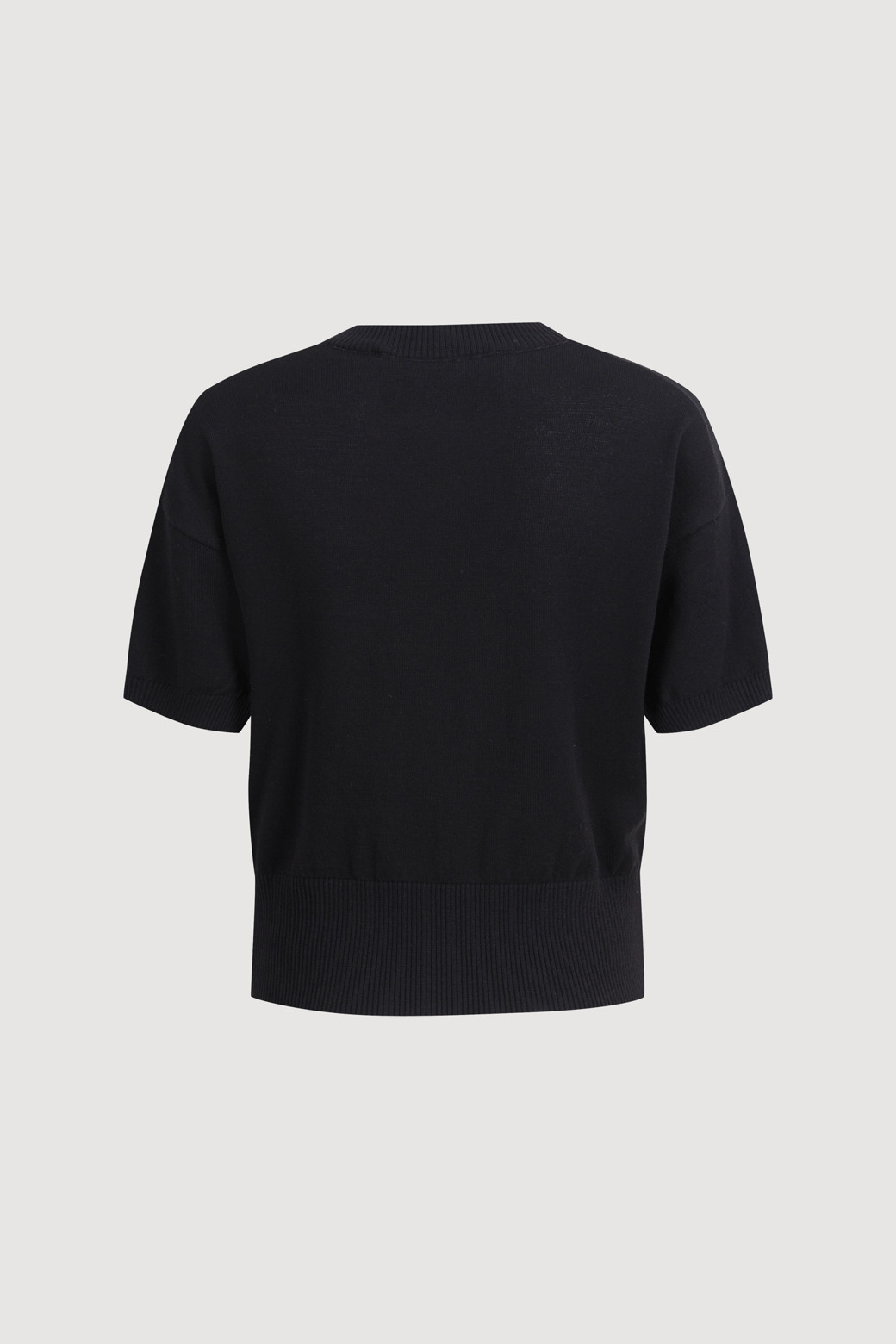 LUCKY CHOUETTE - 가디건 - Essential Half Sleeve Knit Cardigan (black)