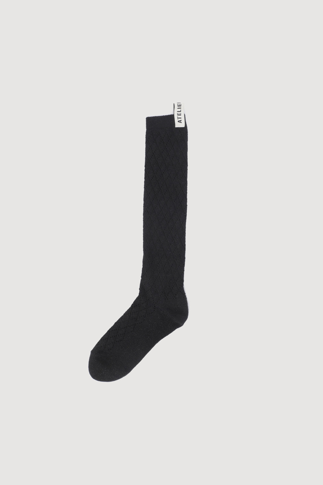 LUCKY CHOUETTE - 양말 - A-Label Decoration Metal Roomy Knee Socks (black)