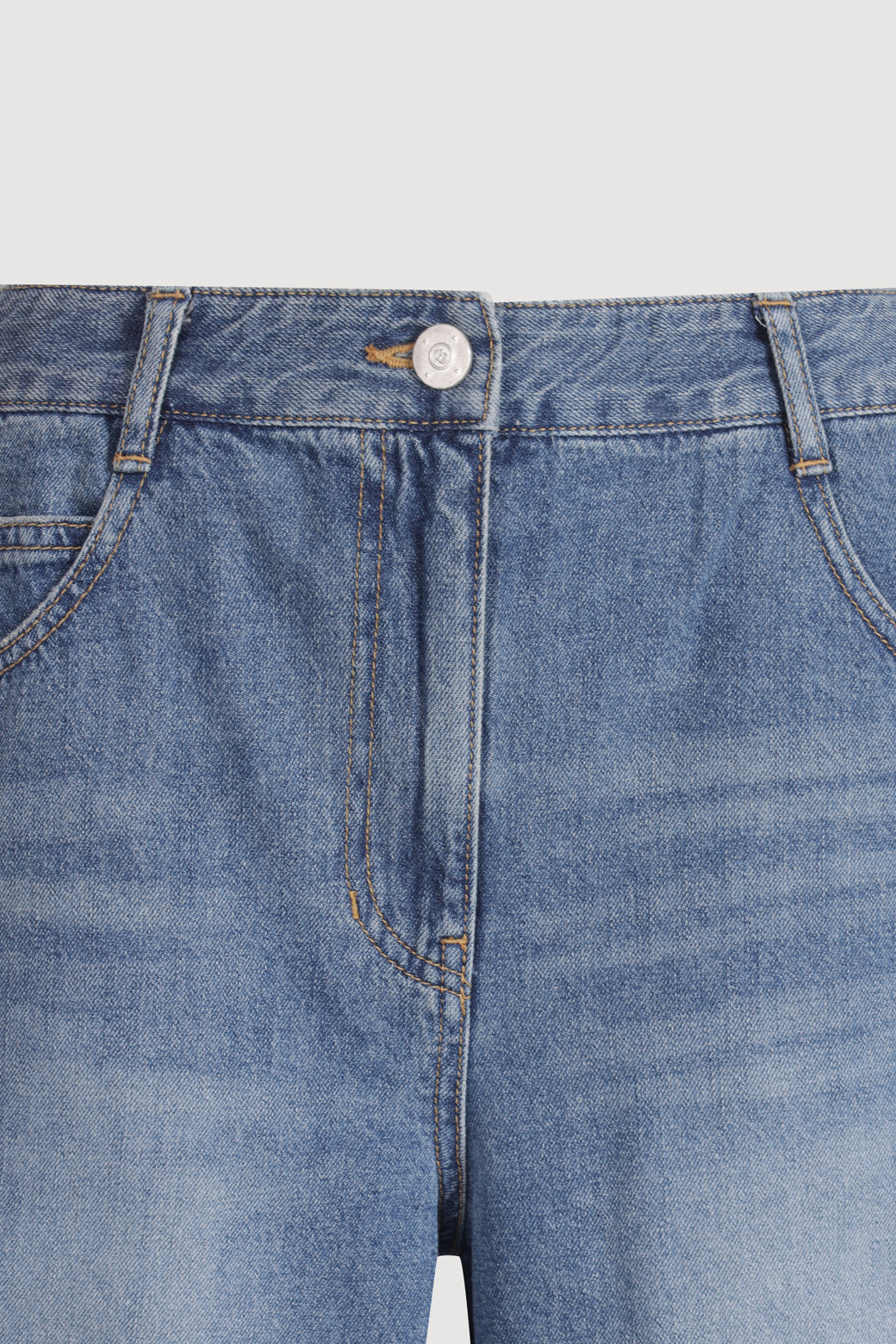 LUCKY CHOUETTE - 쇼트팬츠 - Back Banding Denim Shorts (blue)