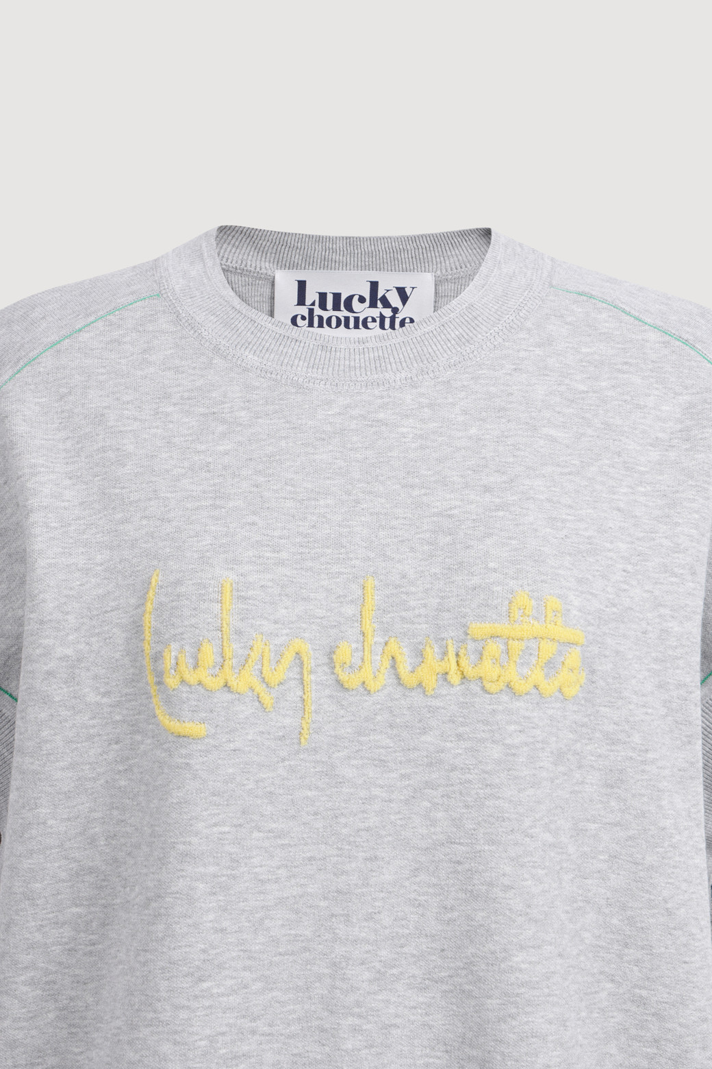 LUCKY CHOUETTE - 스웨터 - Letter Point Pullover (melange grey)
