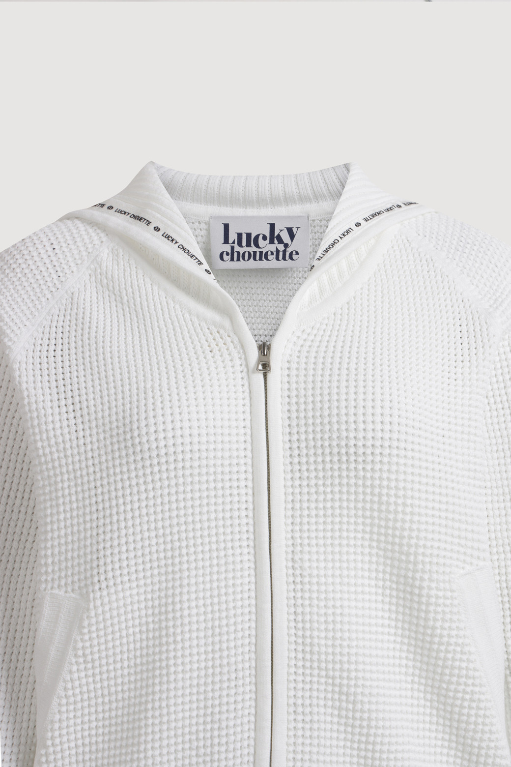 LUCKY CHOUETTE - 가디건 - Sailor Crochet Knit Cardigan (ivory)