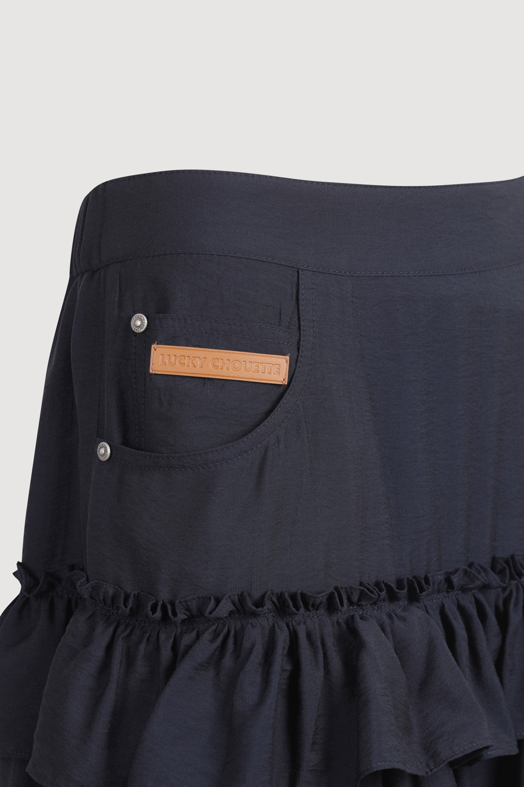 LUCKY CHOUETTE - 롱스커트 - Shirring Stripe Back Banding Long Skirt
