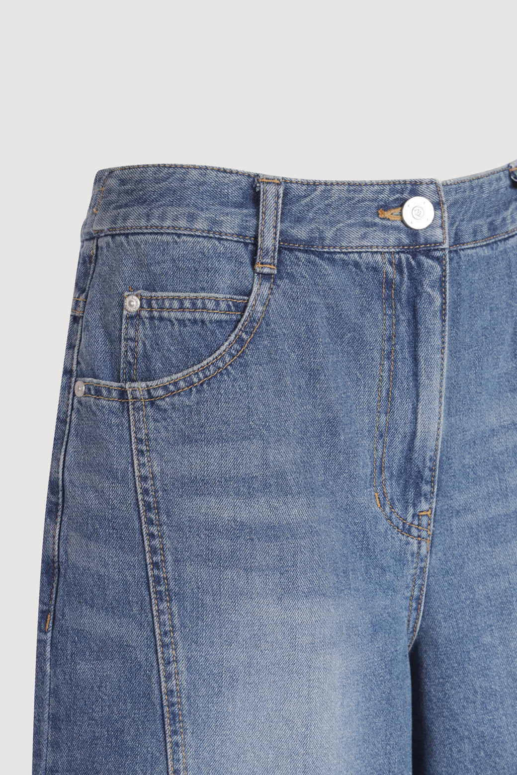 LUCKY CHOUETTE - 쇼트팬츠 - Back Banding Denim Shorts (blue)