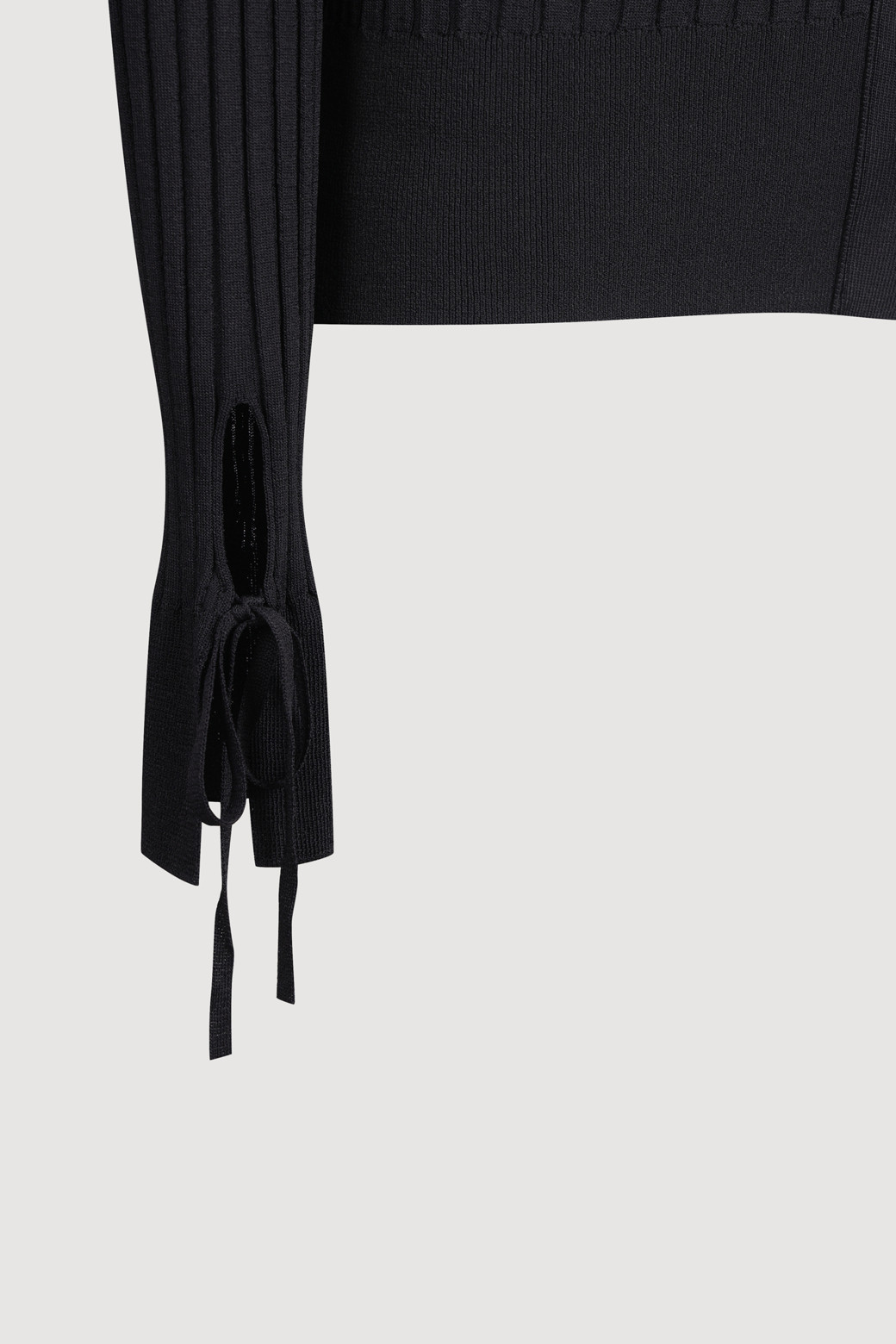 LUCKY CHOUETTE - 가디건 - Ribbed Slim Fit Knit Cardigan (black)