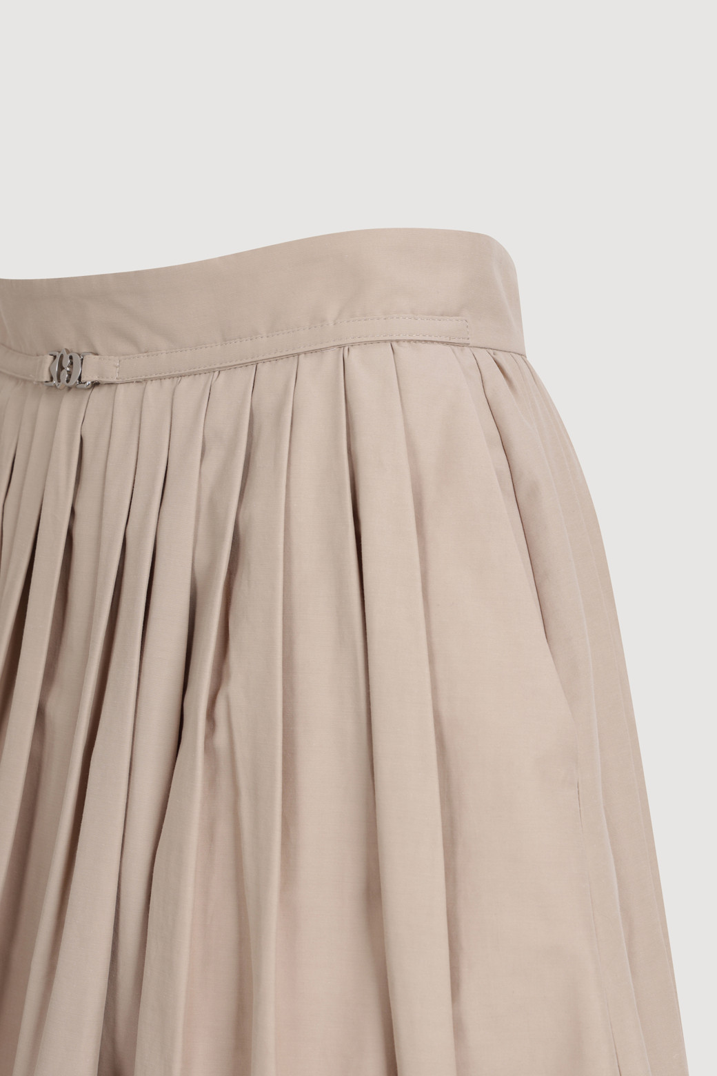 LUCKY CHOUETTE - 스커트/팬츠 - Pleats A-line Midi Skirt (beige)