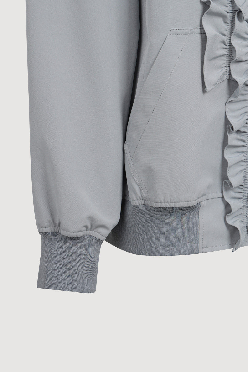 LUCKY CHOUETTE - 점퍼 - [인플루언서 PICK] Frill Detail Knit Ribbed Jumper (mint)