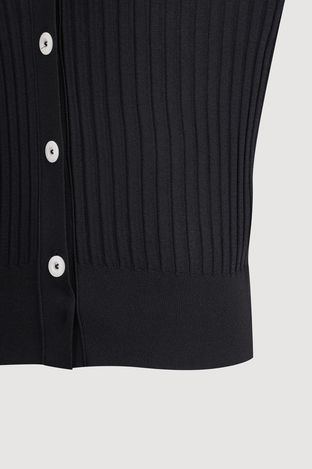 LUCKY CHOUETTE - 가디건 - Ribbed Slim Fit Knit Cardigan (black)