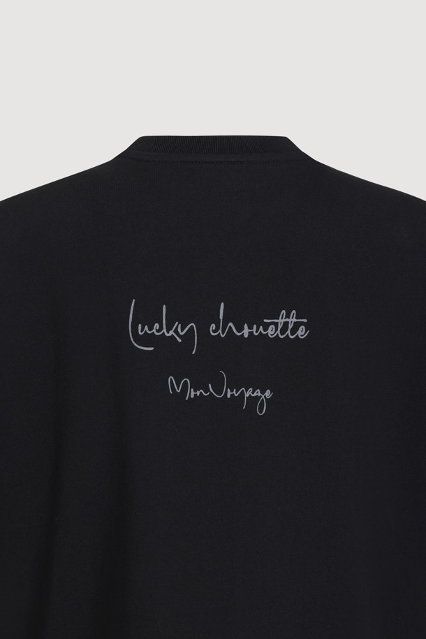 LUCKY CHOUETTE - 반소매 원피스 - Pleats Texture Block Half Sleeve Jersey Dress (black)