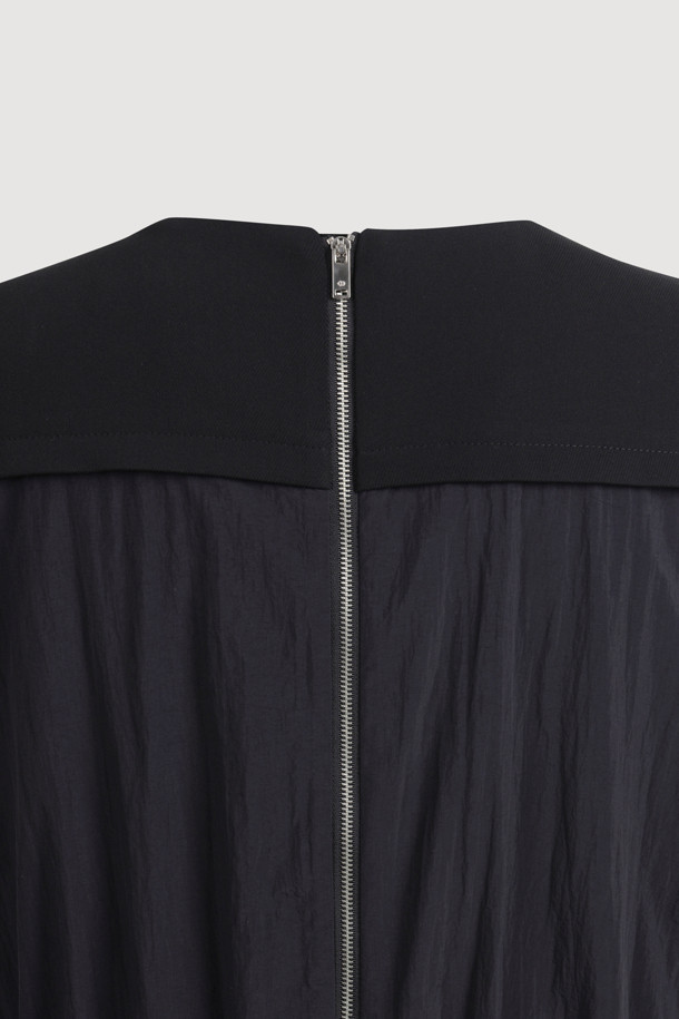 LUCKY CHOUETTE - 민소매 원피스 - Texture Mix Mini Dress (black)