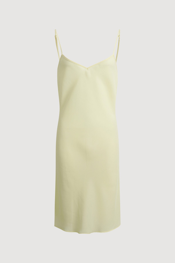 LUCKY CHOUETTE - 민소매 원피스 - Tuck Slip Dress (yellow)
